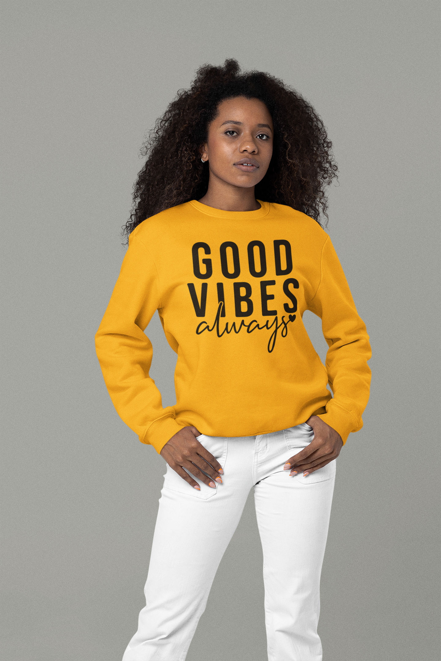 Yellow hot sale sweatshirt women